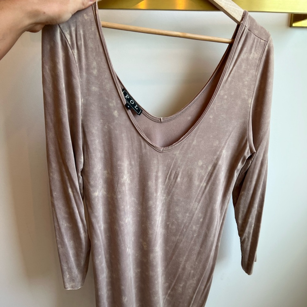 POL taupe fitted top